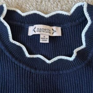 Nanette Lepore Navy and White scalloped set